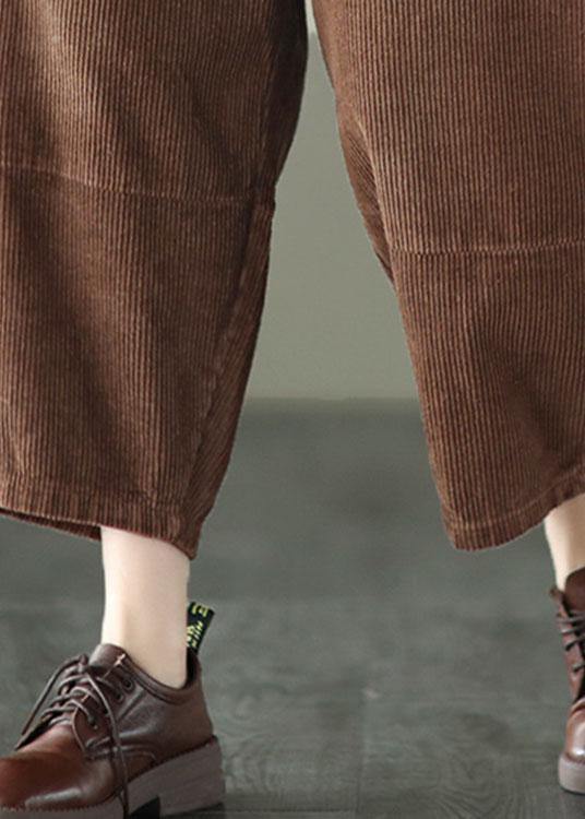Organic Chocolate High Waist Wide Leg Fall Pants Corduroy