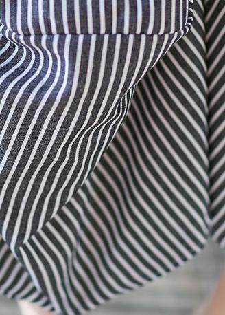 2025 new cotton linen literary striped skirt casual irregular thin section natural waist