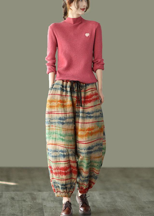 Beautiful Sunset Print Fall Linen Harem Pants-Limited Stock